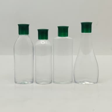 100ml Clear Bottle - Oil Lid Green