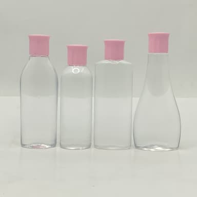 100ml Clear Bottle - Oil Lid Pink