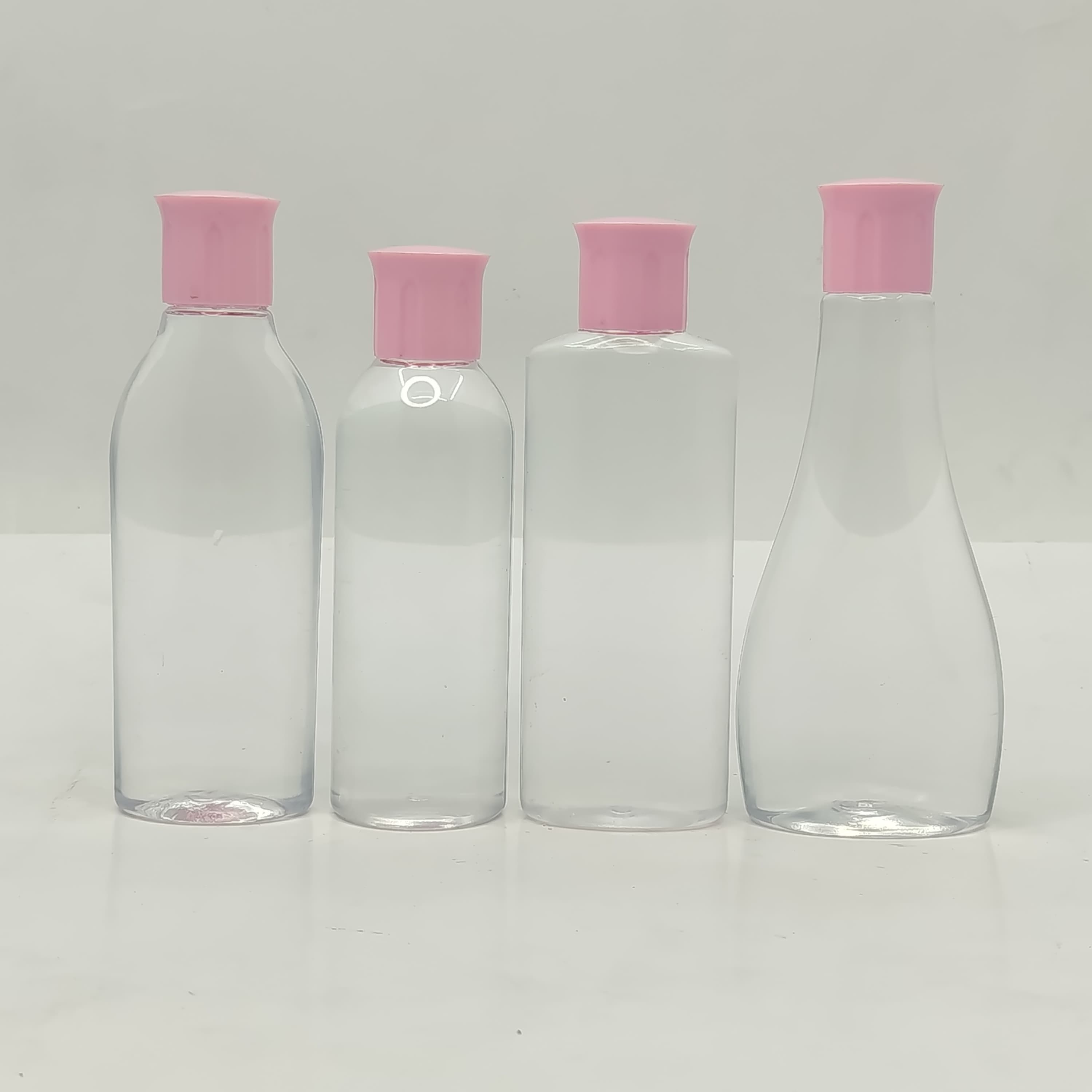 Main image of 100ml Clear Bottle - Oil Lid Pink