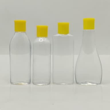 100ml Clear Bottle - Oil Lid Yellow