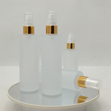 100 ml Frosted Glass Bottle - Gold Pump