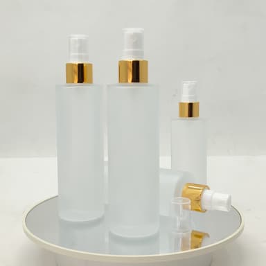 100ml Frosted Glass Bottle - Gold Sprayer 