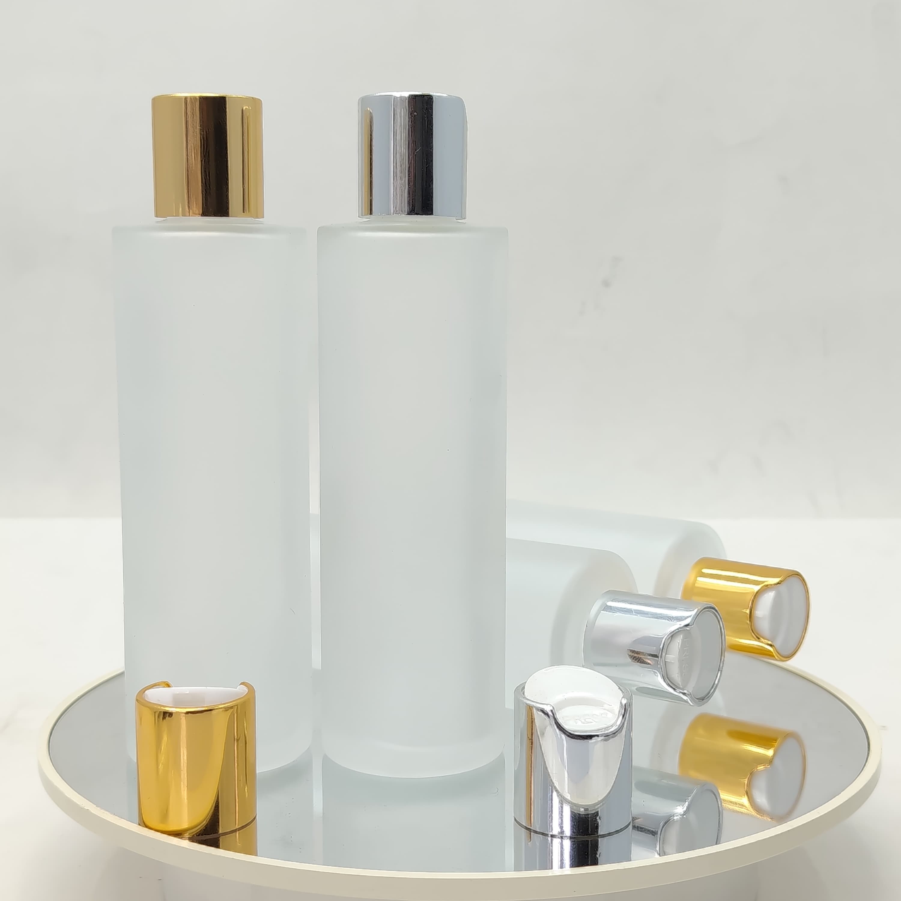 Main image of 100ml Frosted Glass Bottle - Press Cap