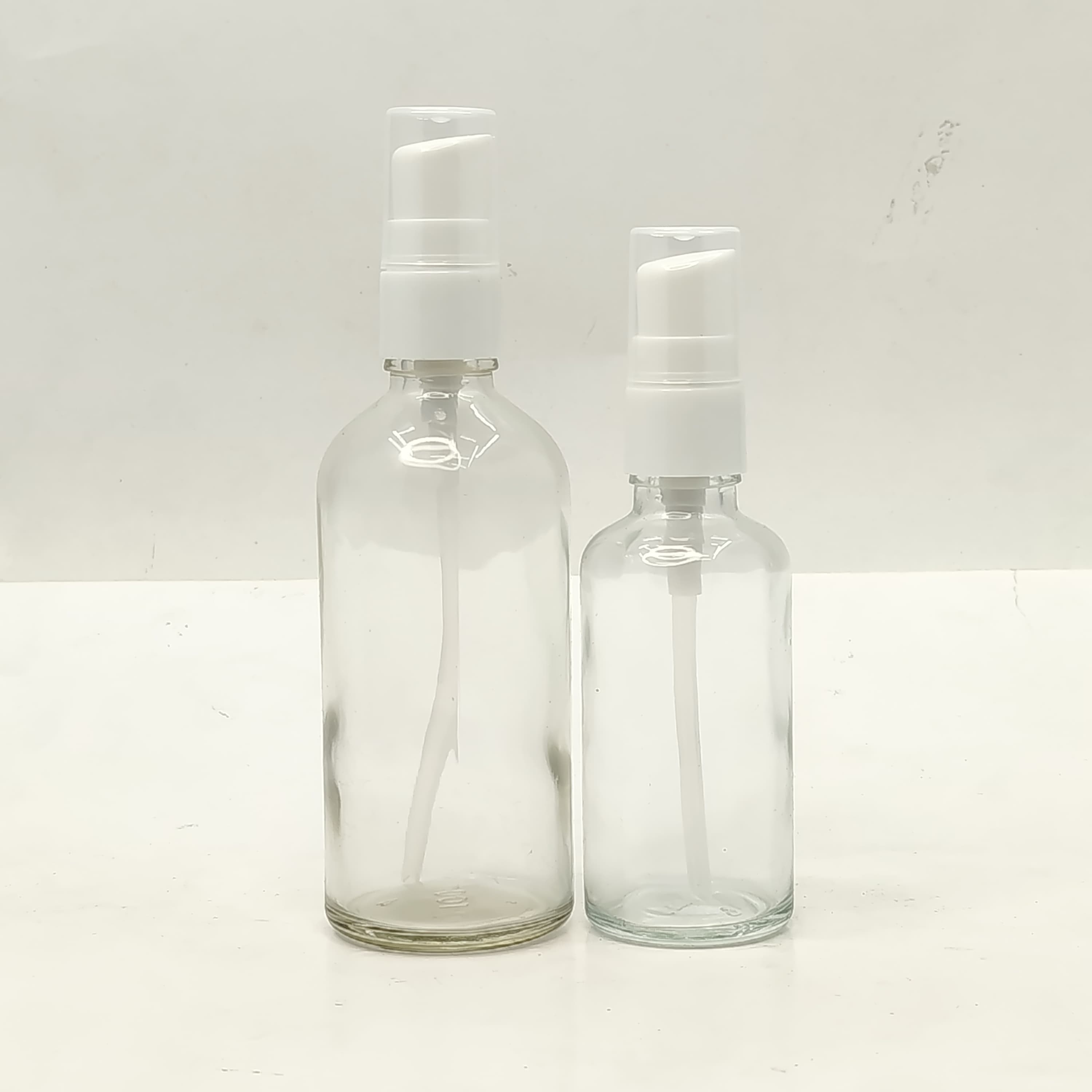 Main image of Clear Glass Bottle - Cream Pump White