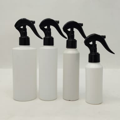 100ml-340ml HDPE White Bottle -  Mini Trigger Black