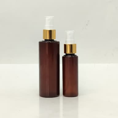 50ml-100ml Round Bottle Amber - Gold Spray