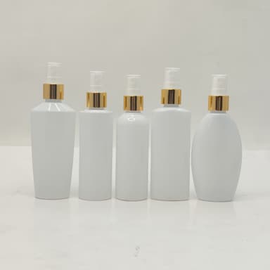 100ml Milk White Bottle - Gold Spray