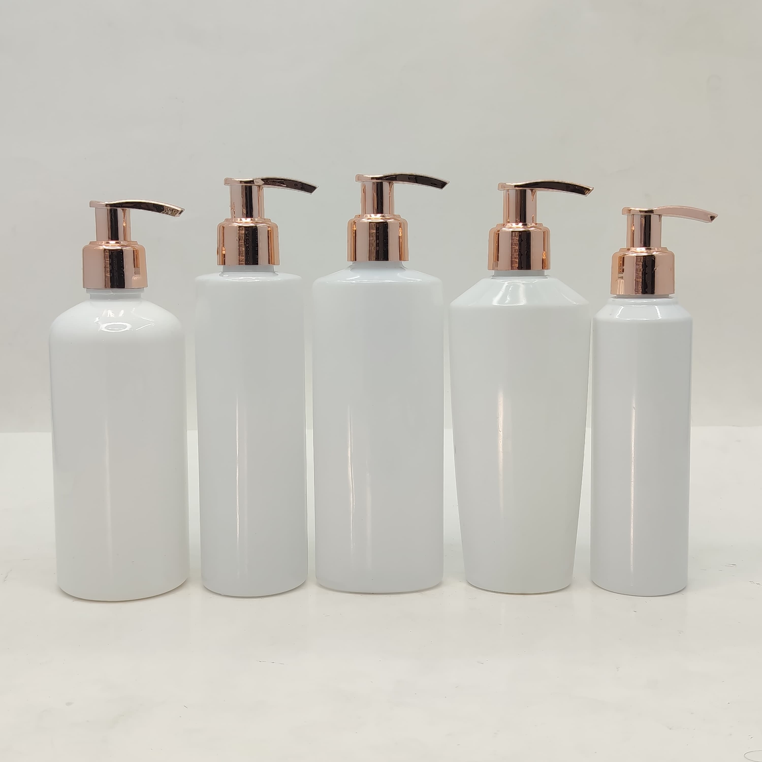 Main image of 150ml-300ml Milk White Bottles - Rose Gold Pump