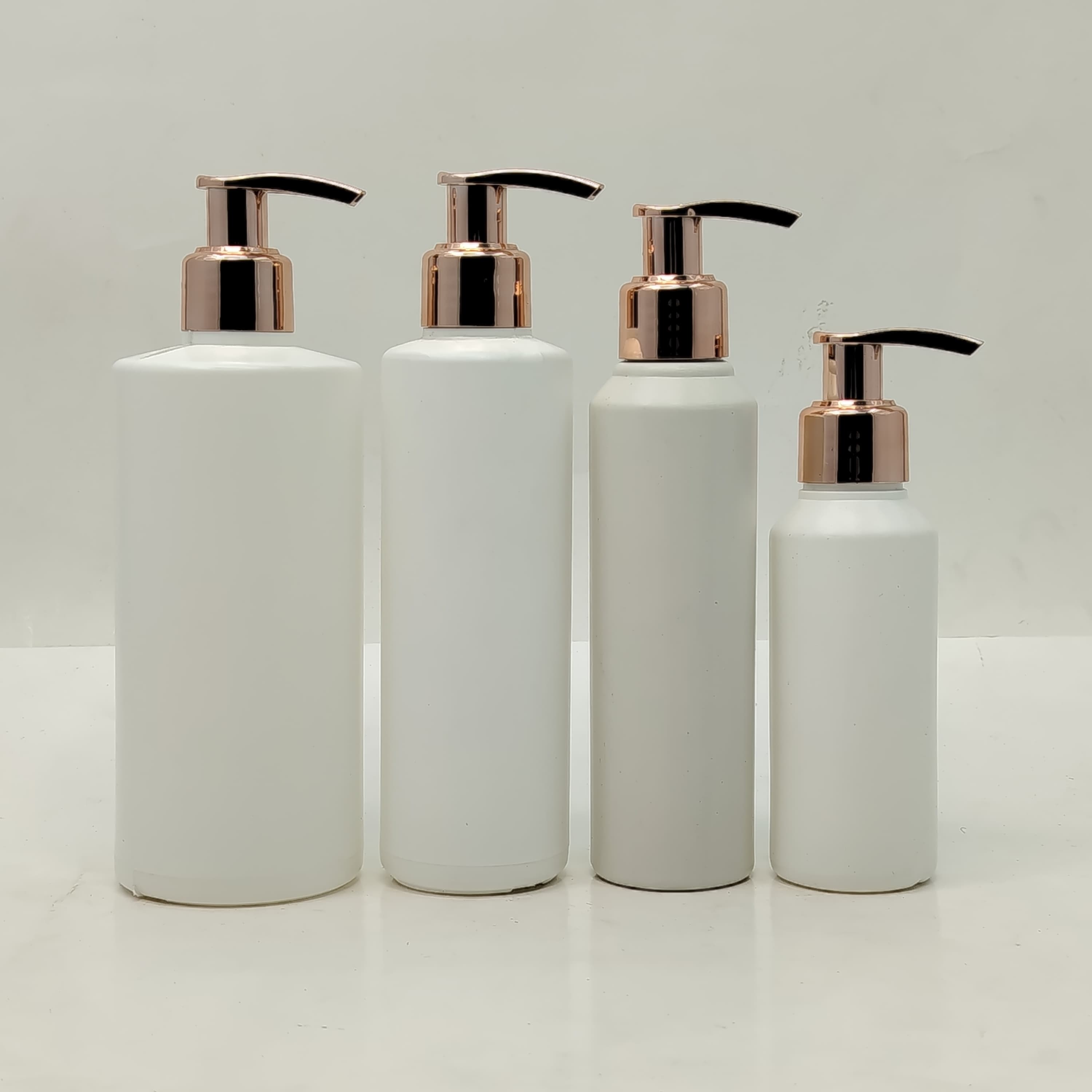 Main image of 100ml-340ml HDPE White Bottle - Rose Gold Pump