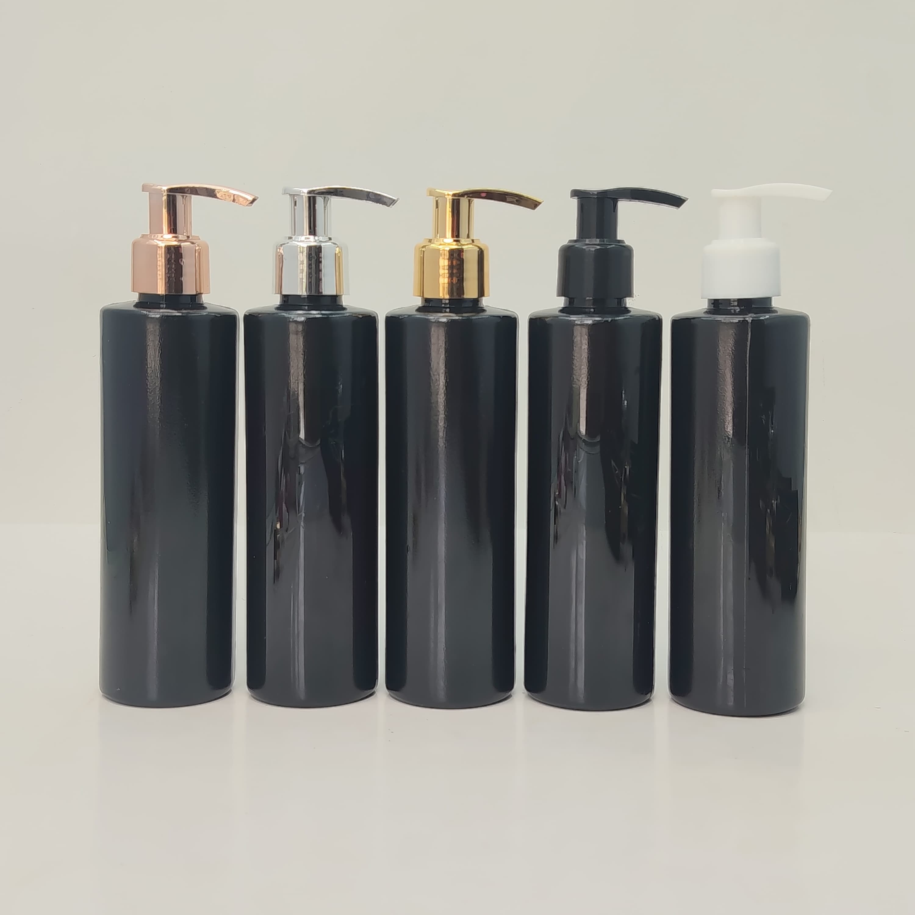 Main image of 200ml Round Black Bottle - Short Neck Pumps  