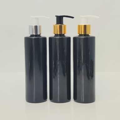 200ml Round Black Bottle - Alu Pumps 