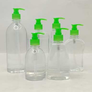 200ml-750ml Clear Bottles - Green Pump