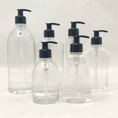 200ml-750ml Clear Bottle - Black Pump