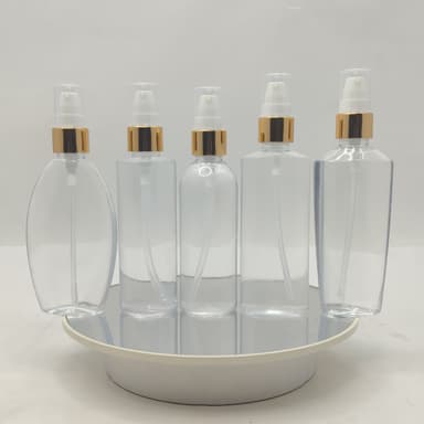 100ml Clear Bottle - Drop Pump Gold