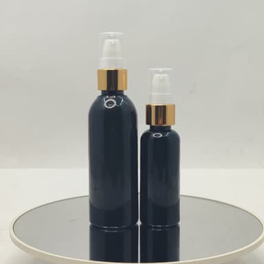 50ml-100ml Round Bottle Black - Drop Pump Gold