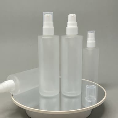 100 ml Frosted Glass Bottle - White Drop Pump 