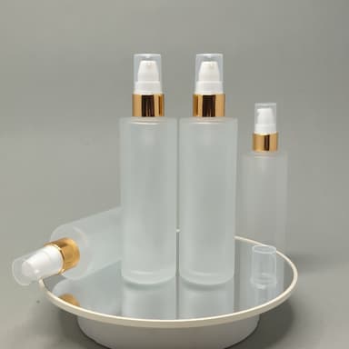 100 ml Frosted Glass Bottle - Gold Pump