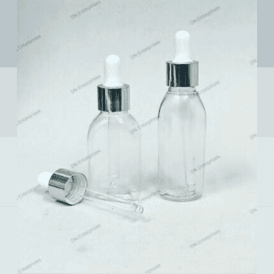 30ml Clear Bottle - Silver / White