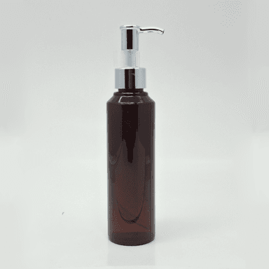 150ml Amber Bottle - Silver Long Pump