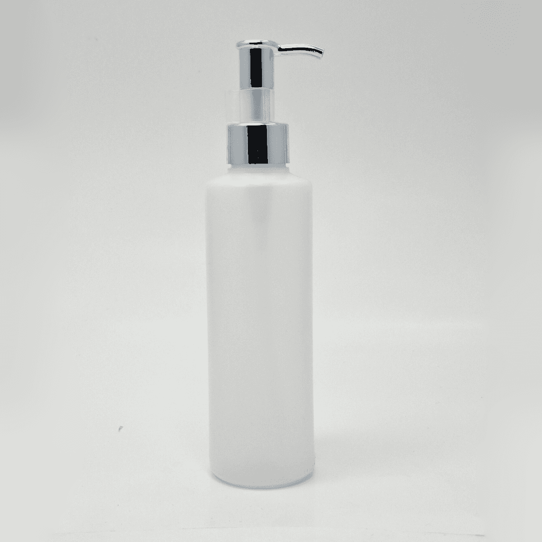 Main image of 200ml Clear HDPE Bottle - Silver Long Neck Pump