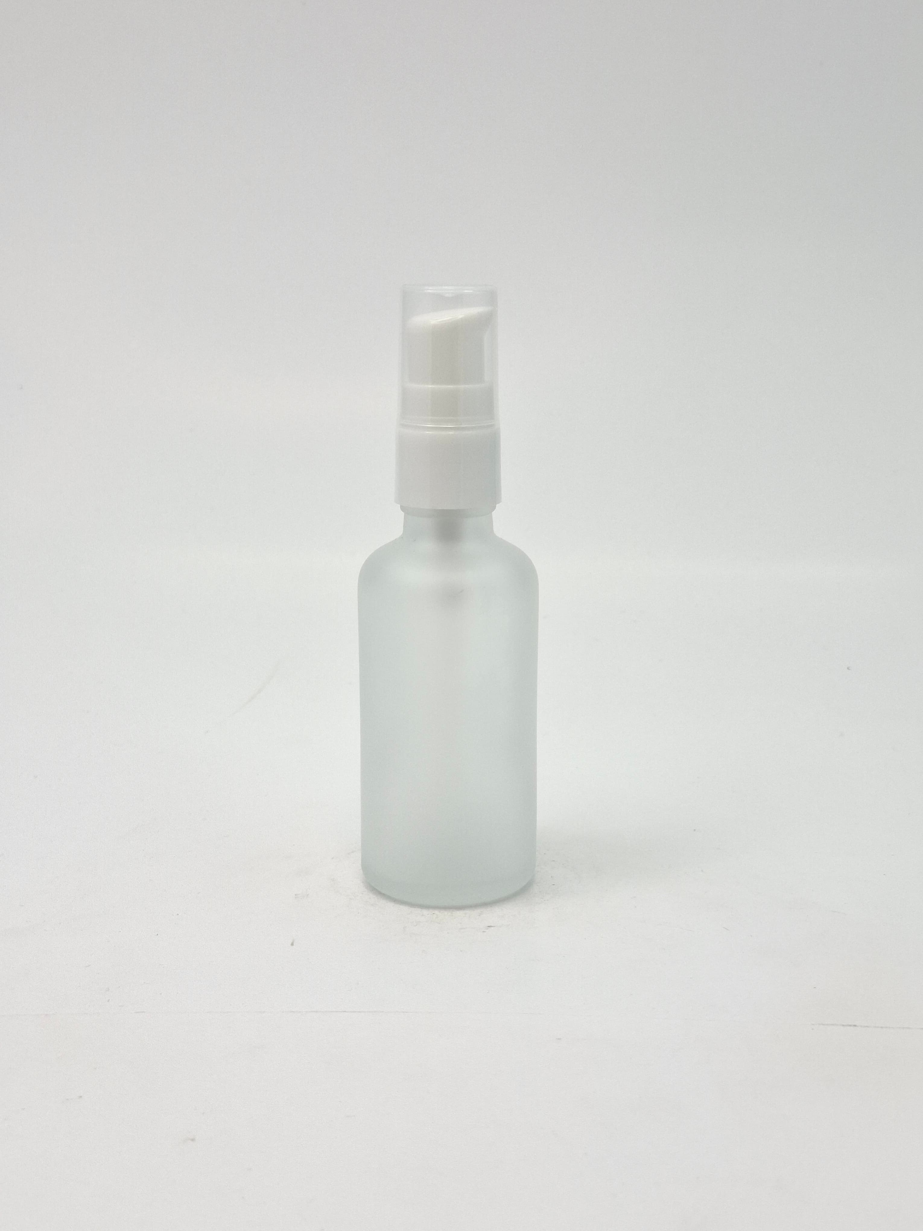 Thumbnail 3 of White Frosted Bottle with White Cream Pump