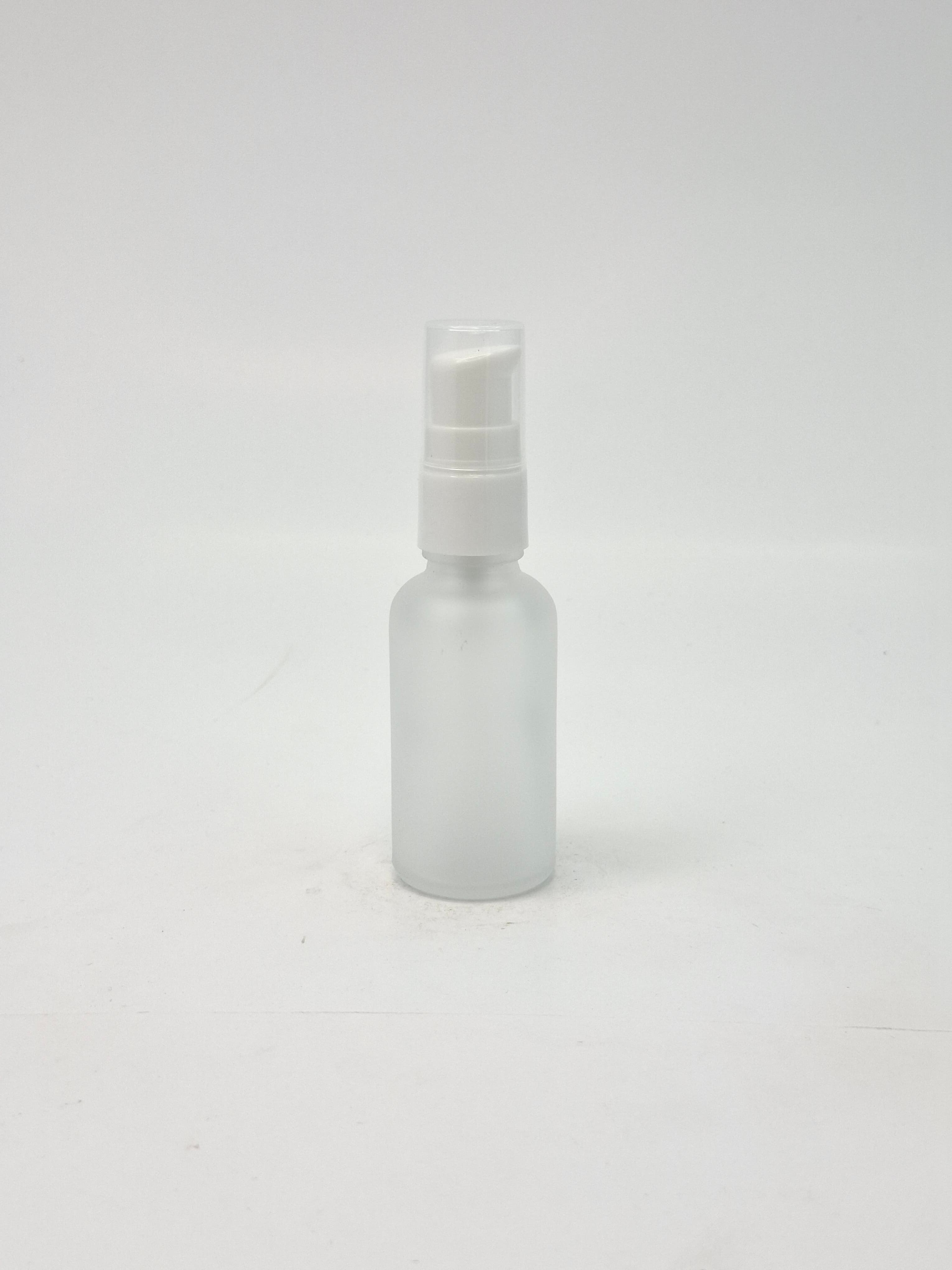 Thumbnail 4 of White Frosted Bottle with White Cream Pump