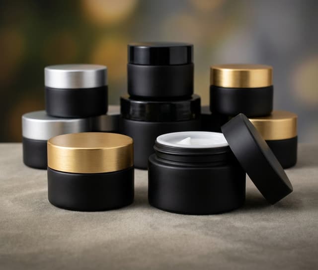 Black Glass Cosmetic Jars category image