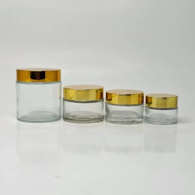 Clear Glass Jar - Gold Lid