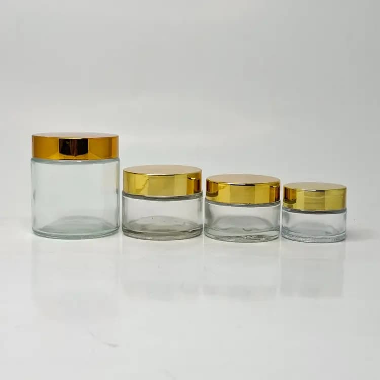 Main image of Clear Glass Jar - Gold Lid