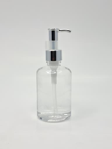 200ml Pet Bottle Short - 24mm Silver UV Coated Pump - Long Neck